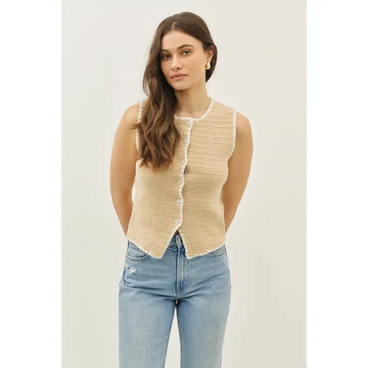Beige Sweater Vest