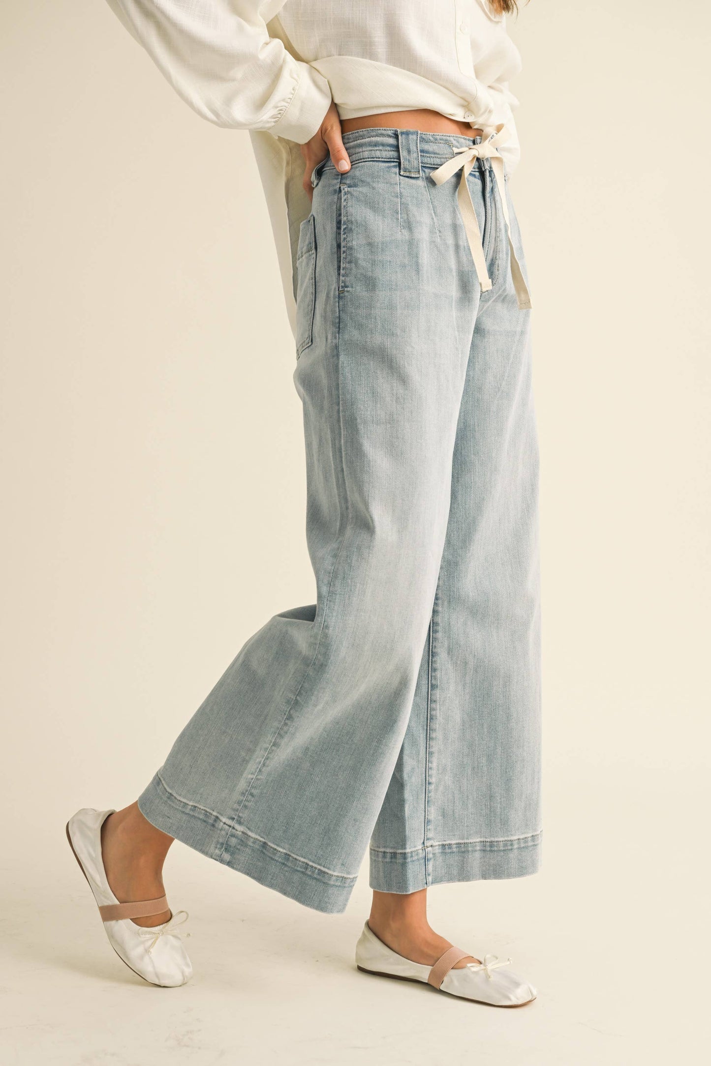Front Tie Pants Denim