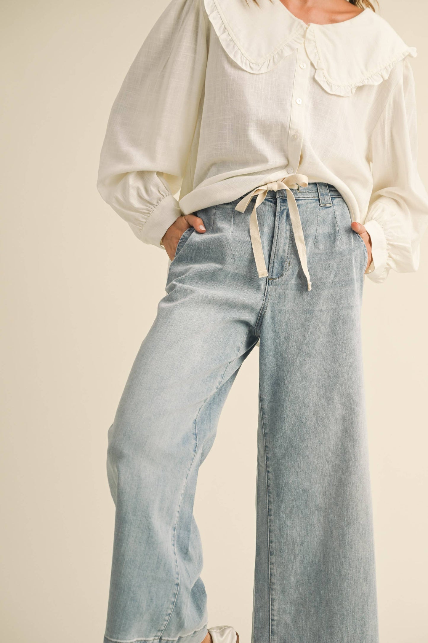 Front Tie Pants Denim