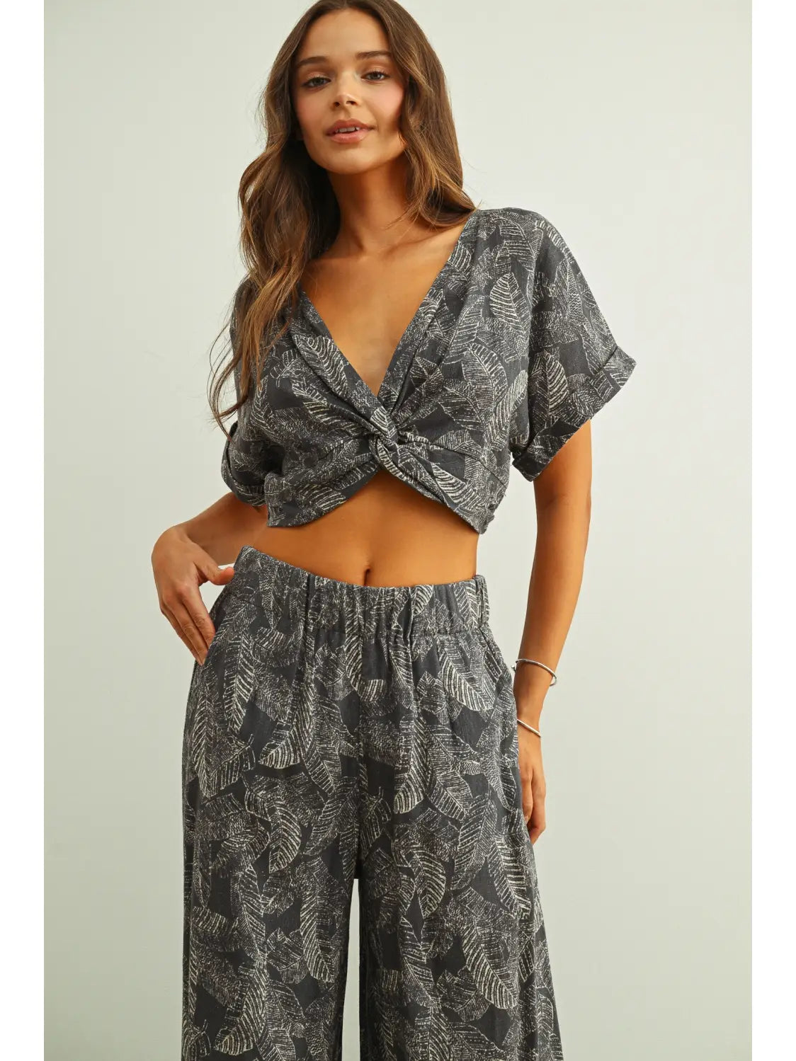 Navy Twist Top