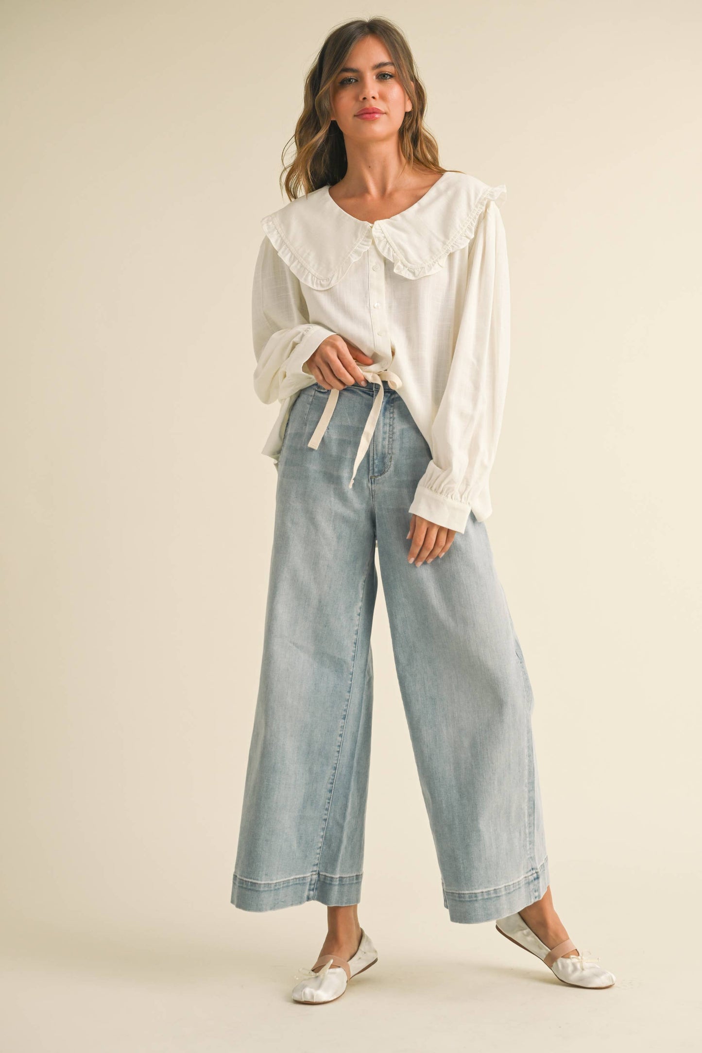 Front Tie Pants Denim