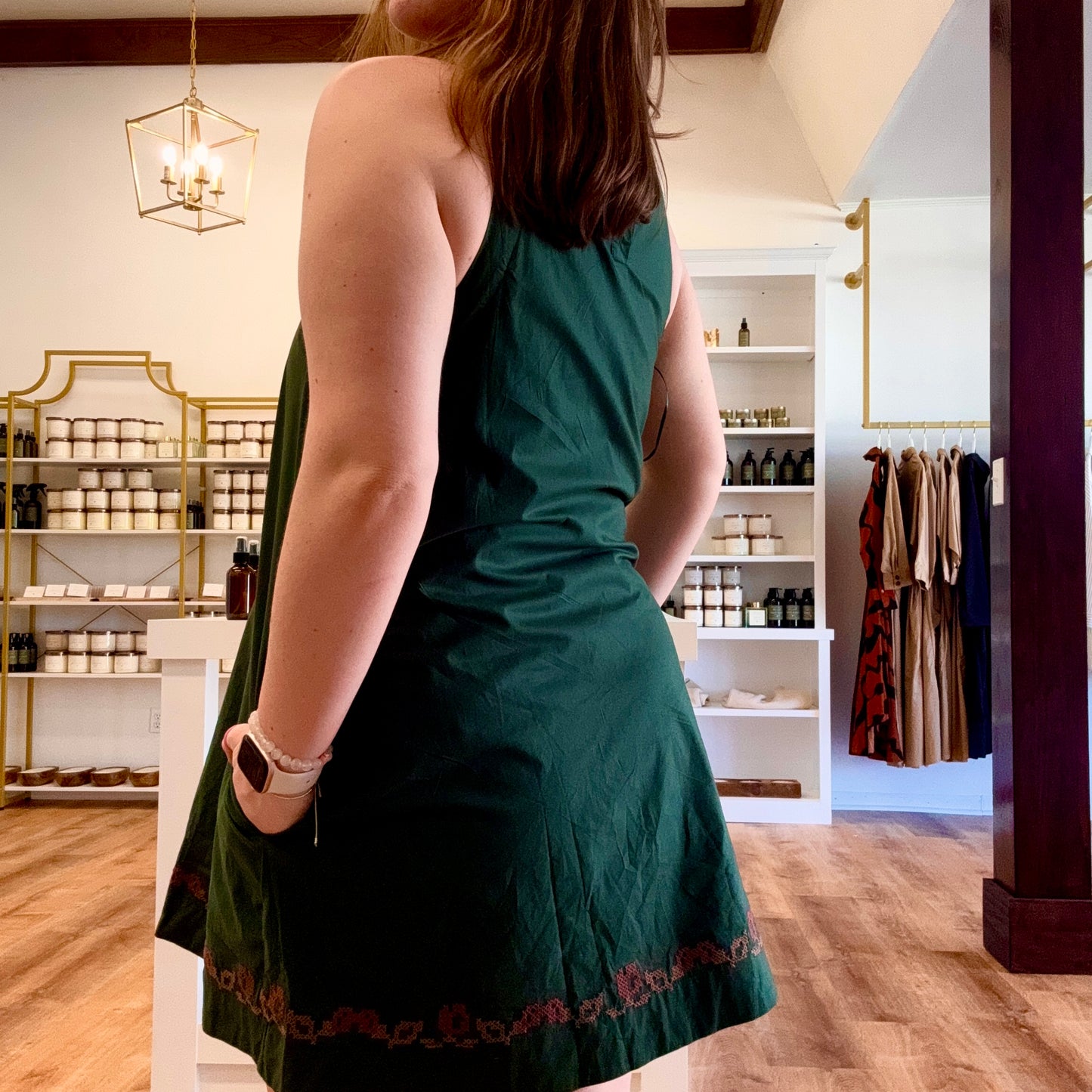 Hunter Green Sleeveless Dress
