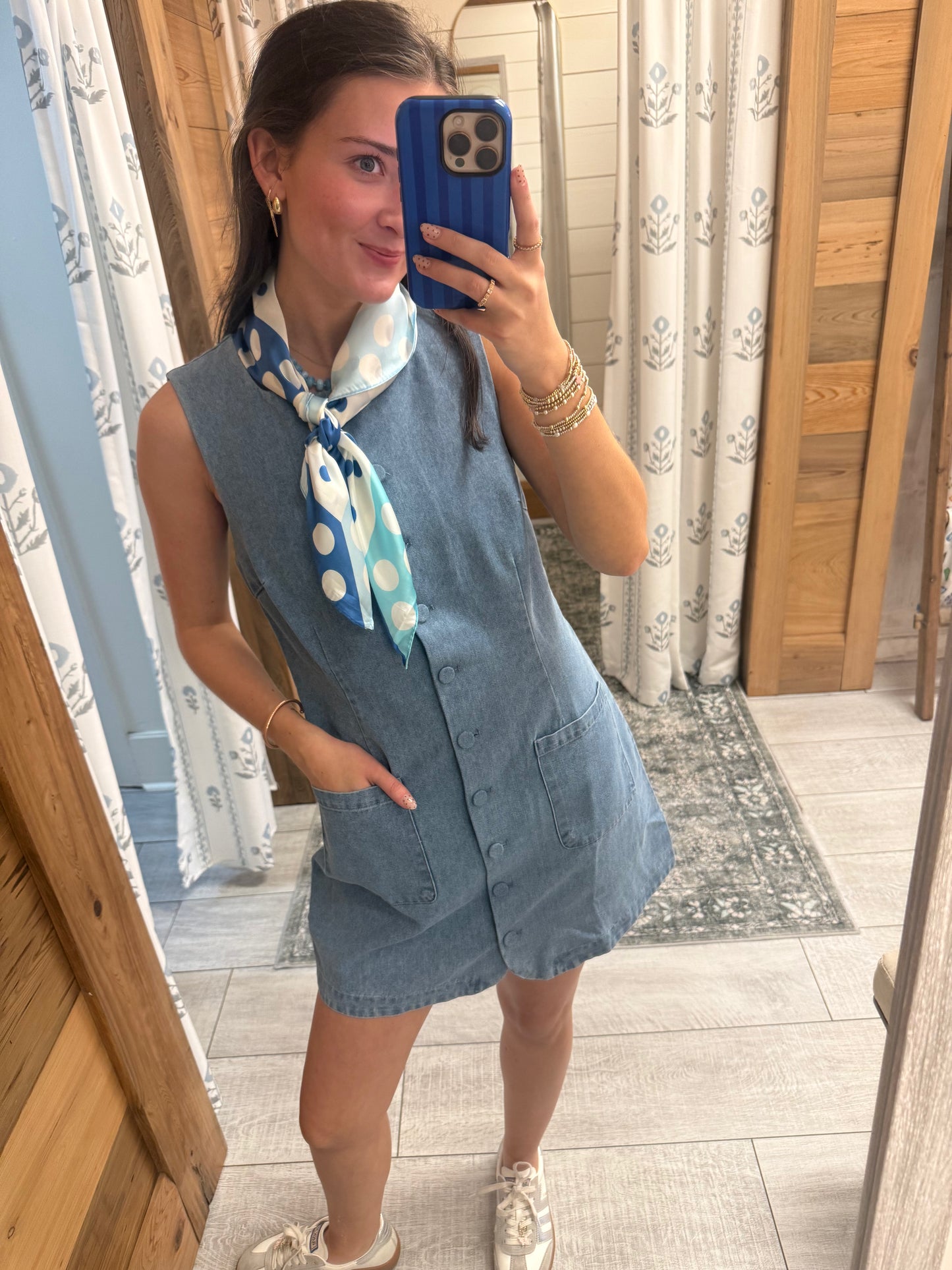 Denim Sqaure Mini Dress