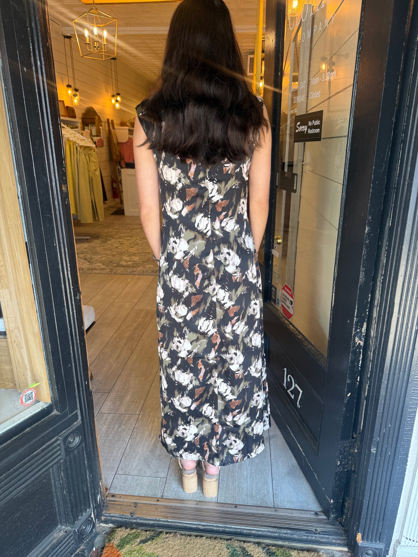 Black Olive Satin Maxi