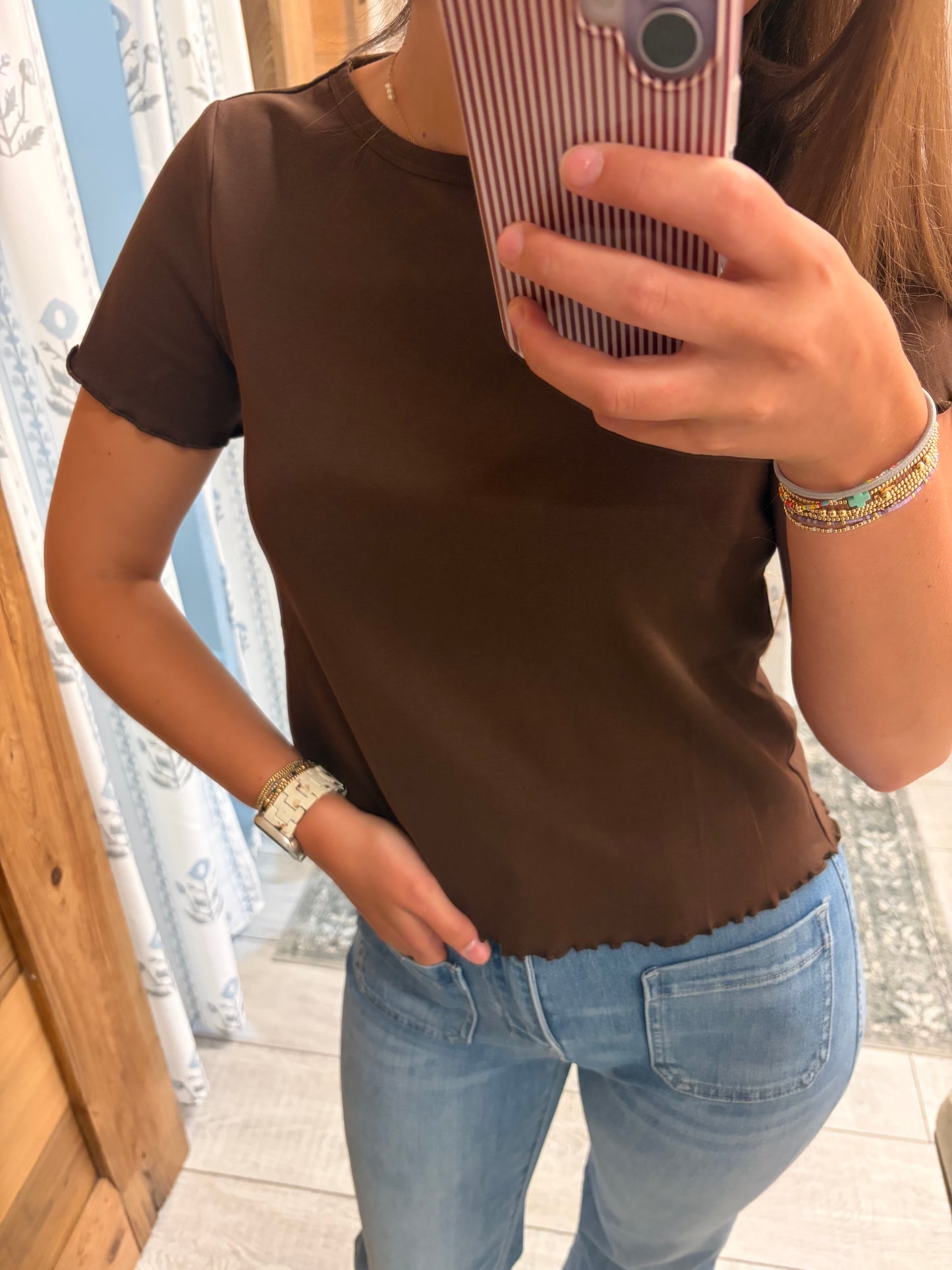 Lettuce Hem Brown Top