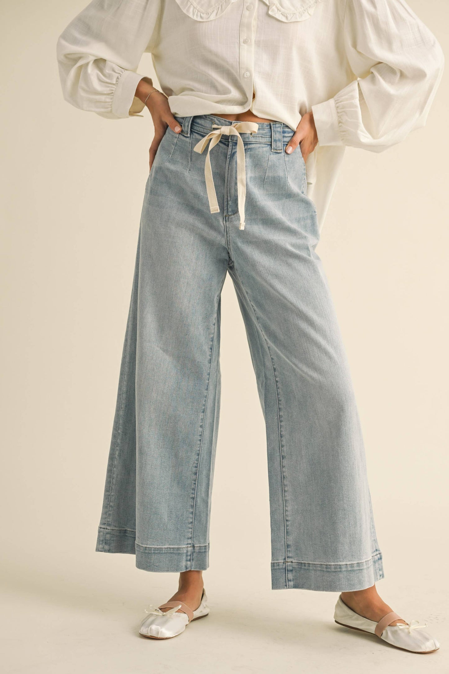 Front Tie Pants Denim