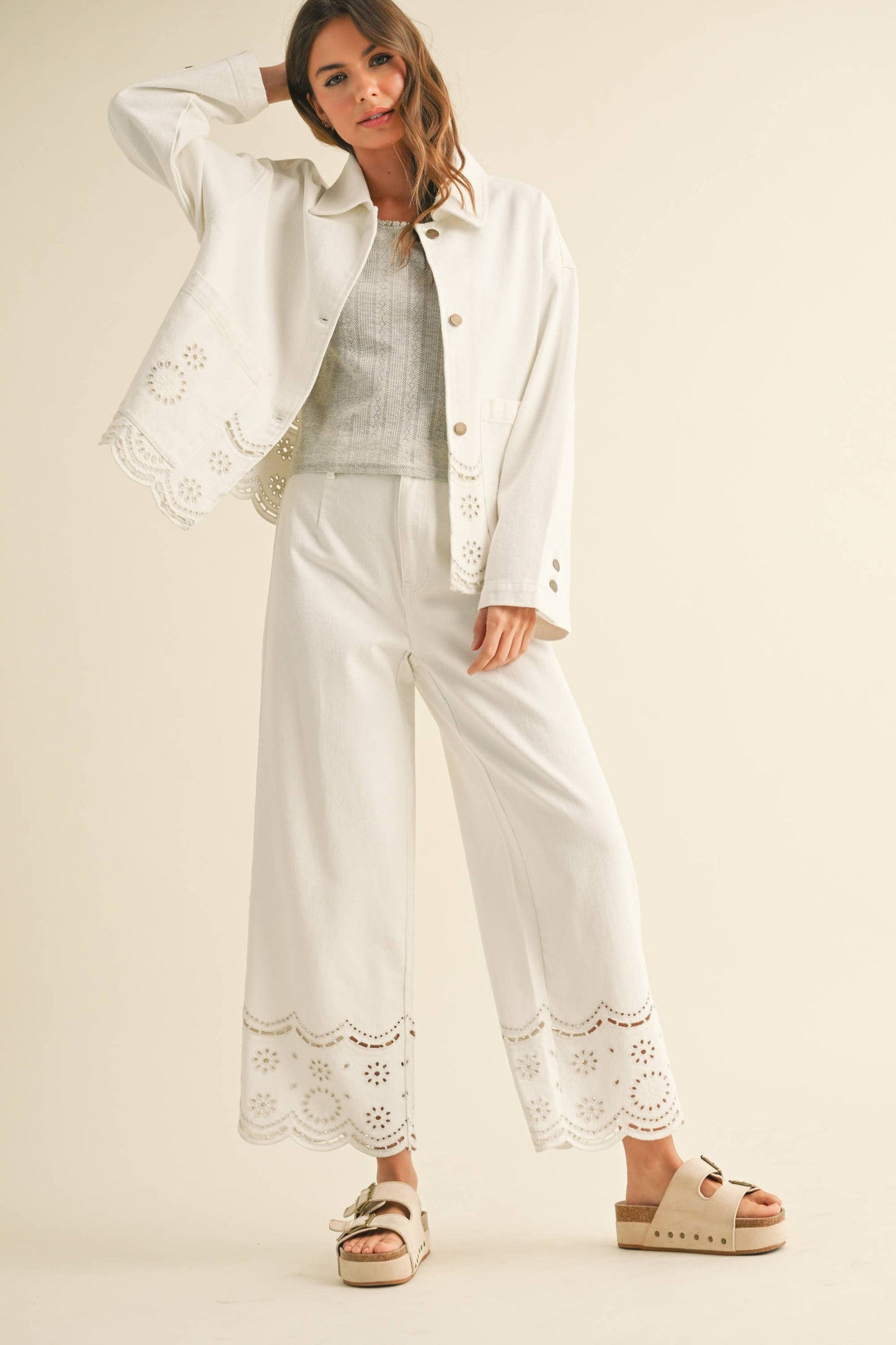 Embroidery Bottom Pants