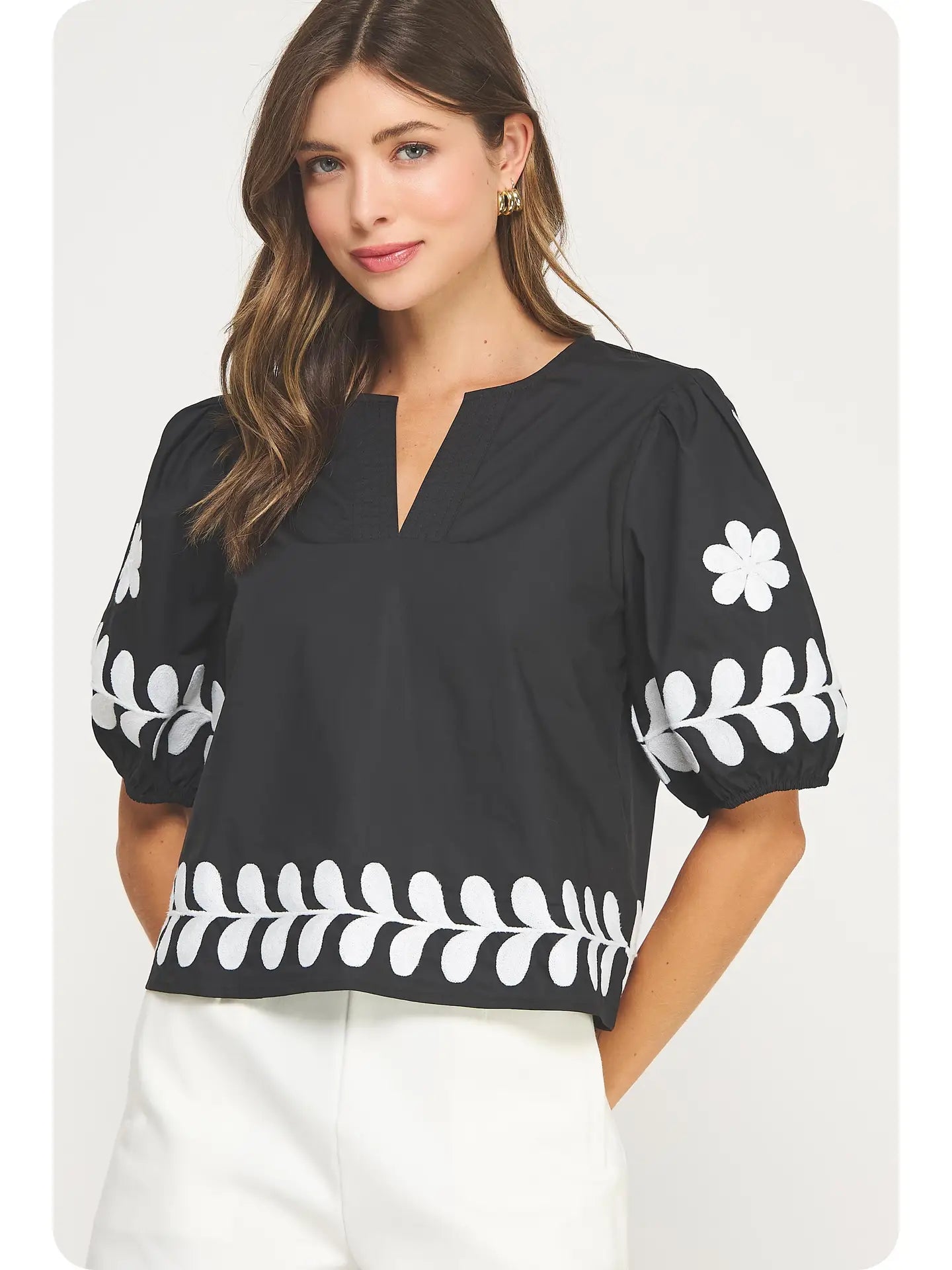 Black Floral Top