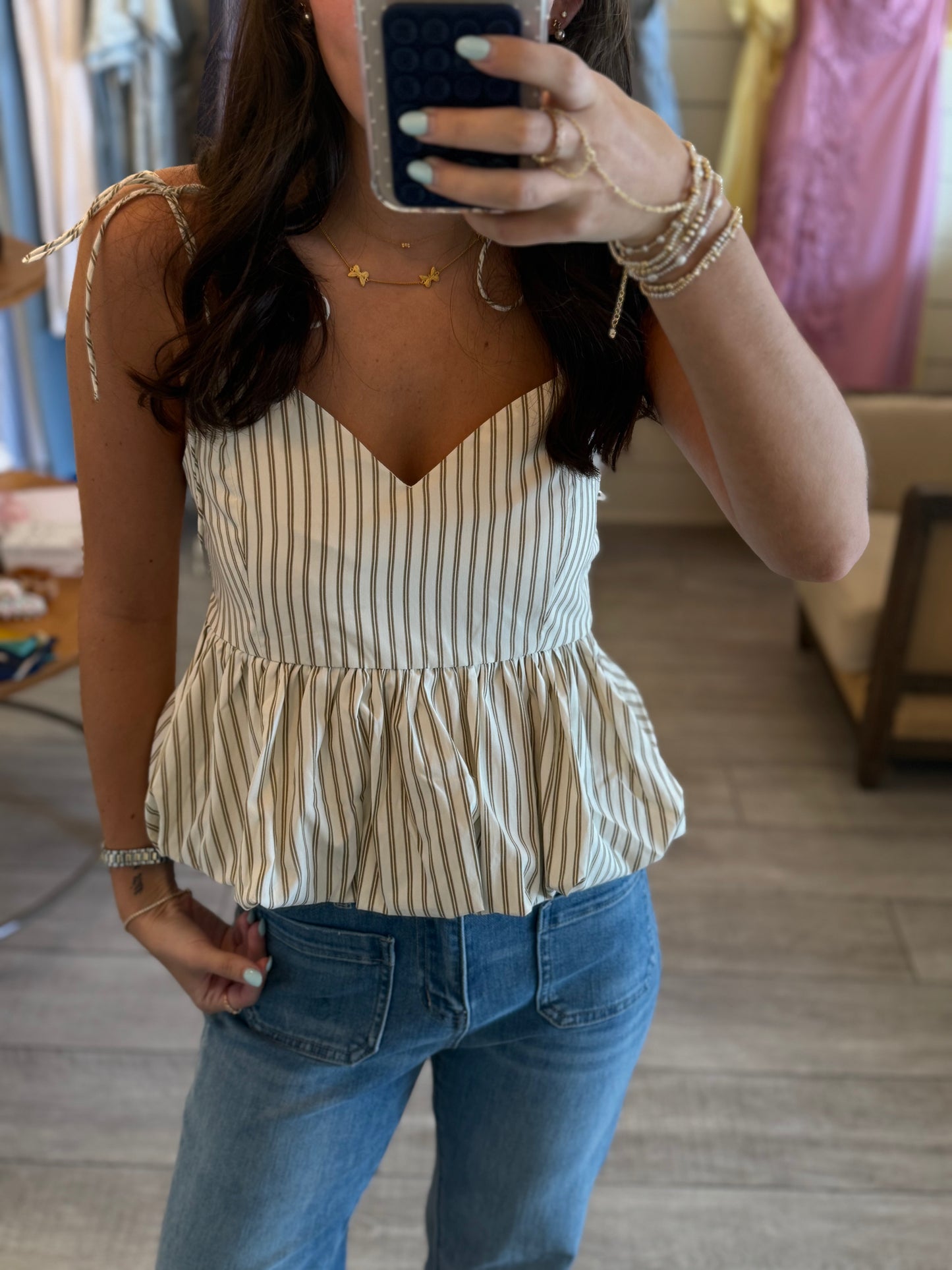 Stripe Ballon Top