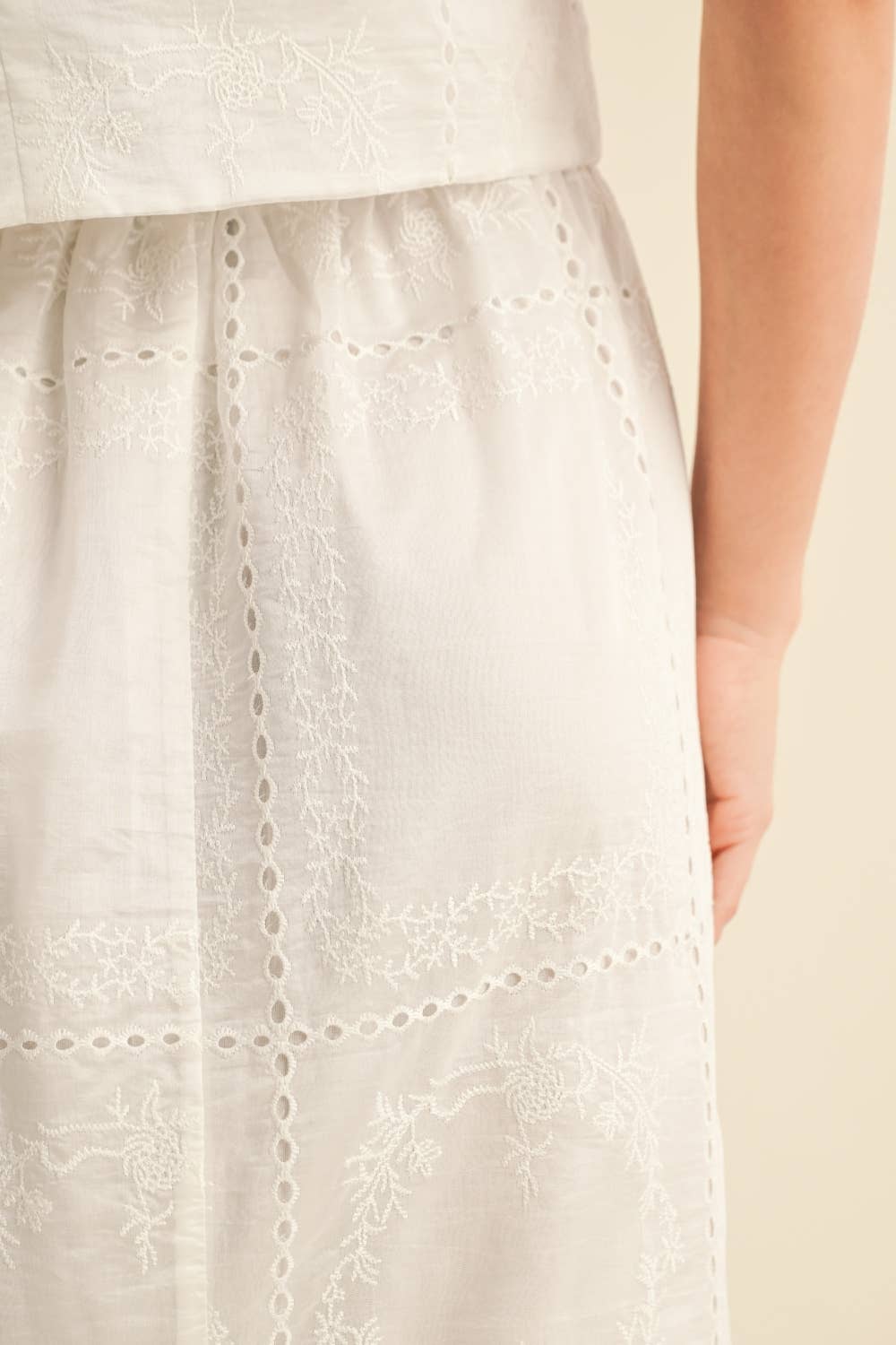 Eyelet Detail Skirt
