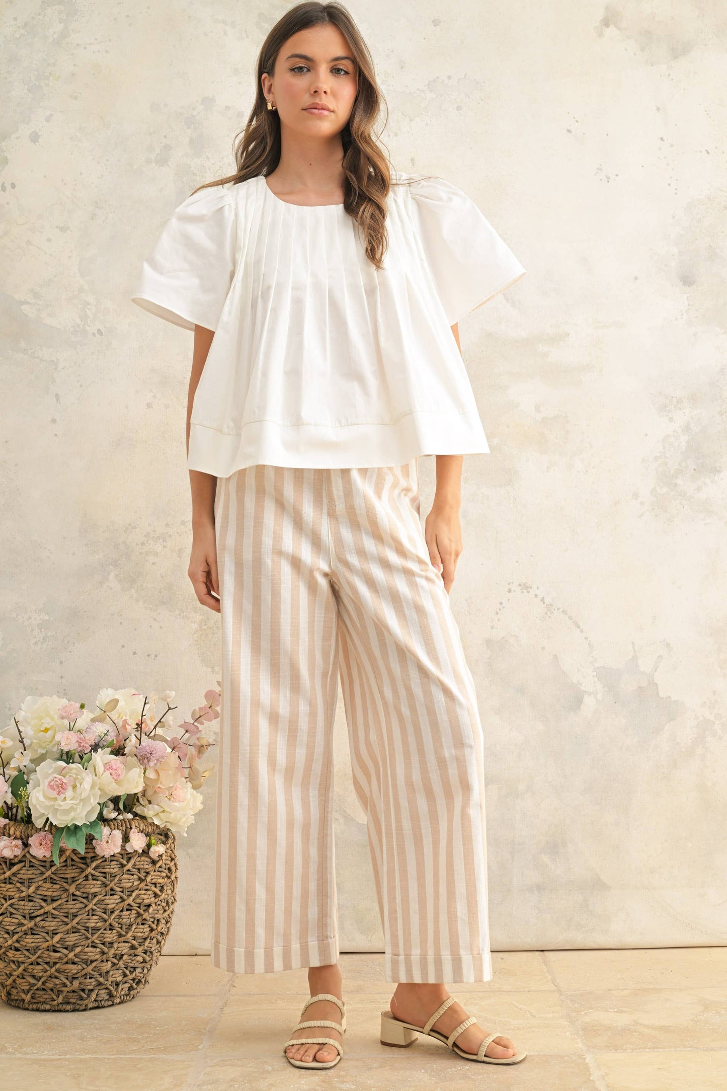 Linen Striped Pattern Trousers