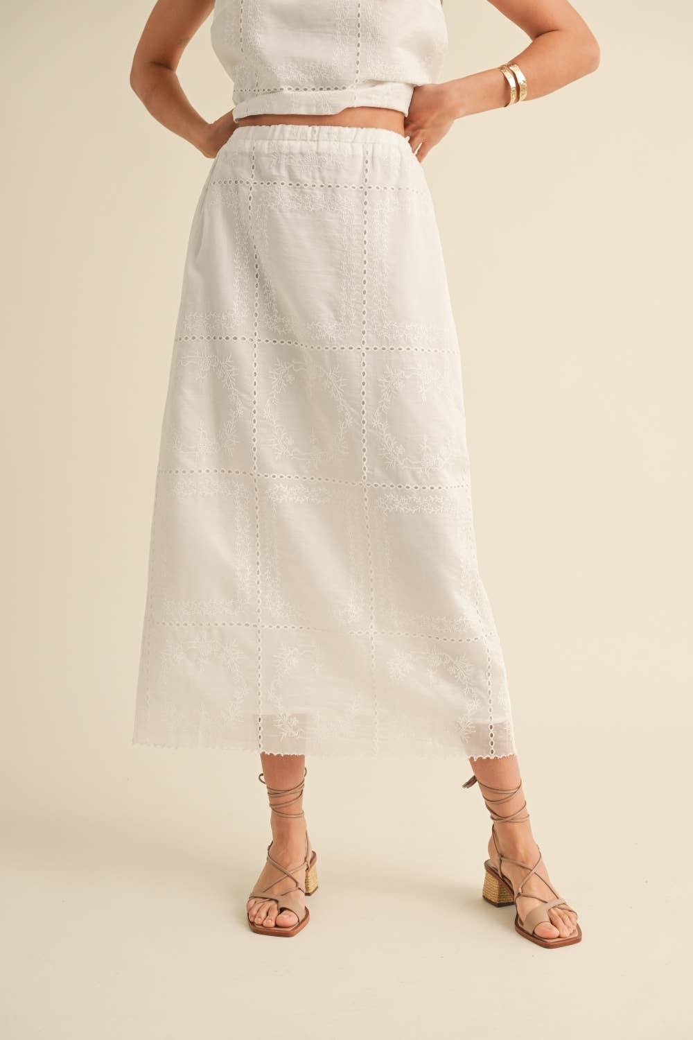 Eyelet Detail Skirt