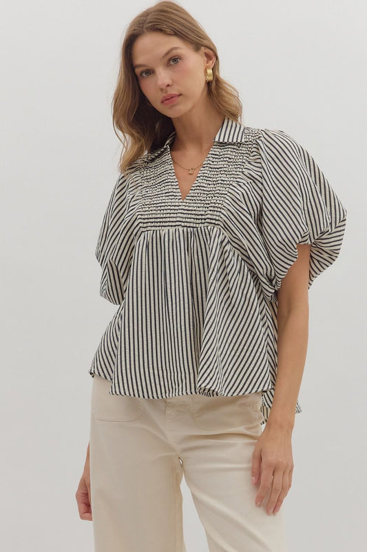 Caramel Puff Sleeve Blouse