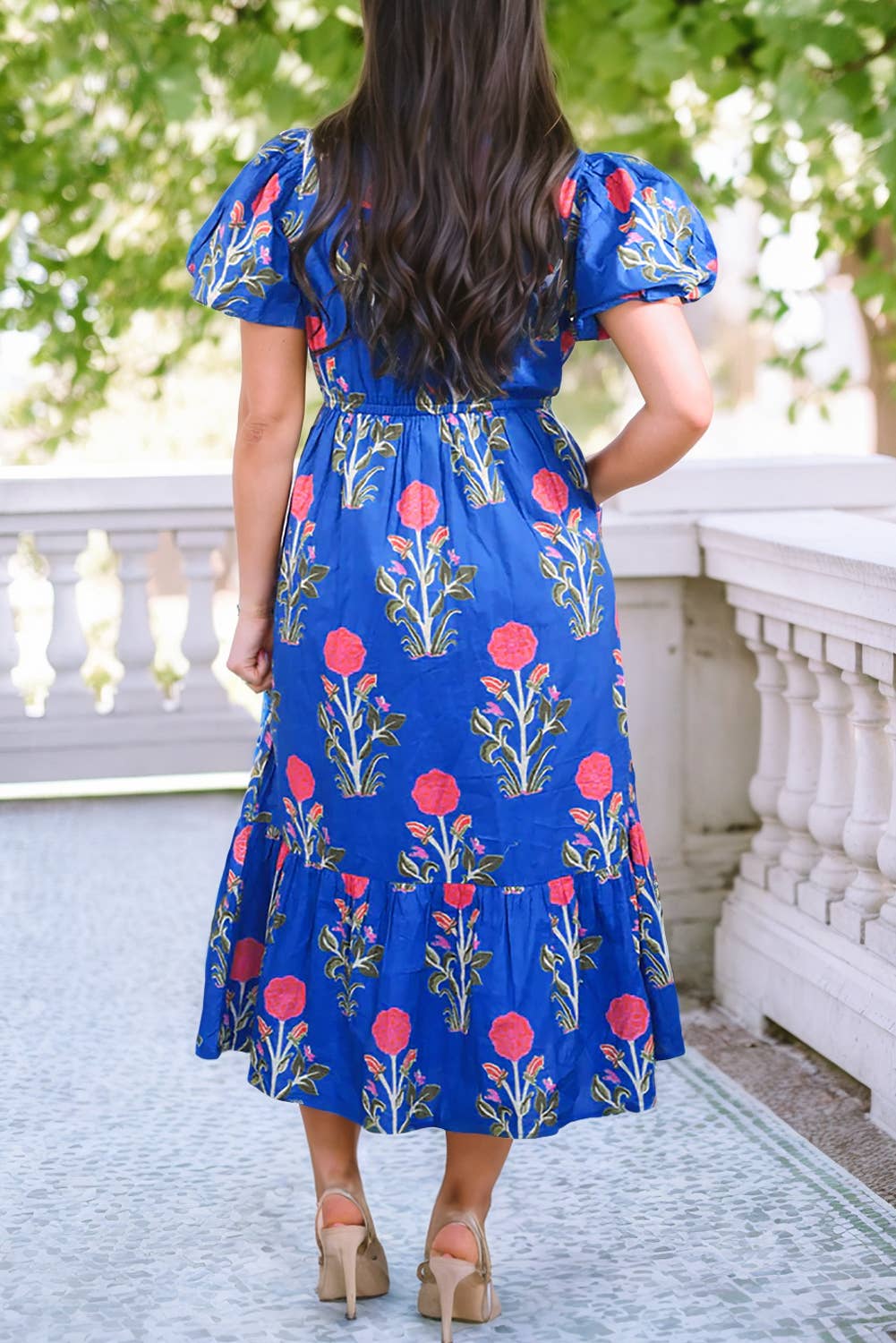 Floral Puff Maxi Dress