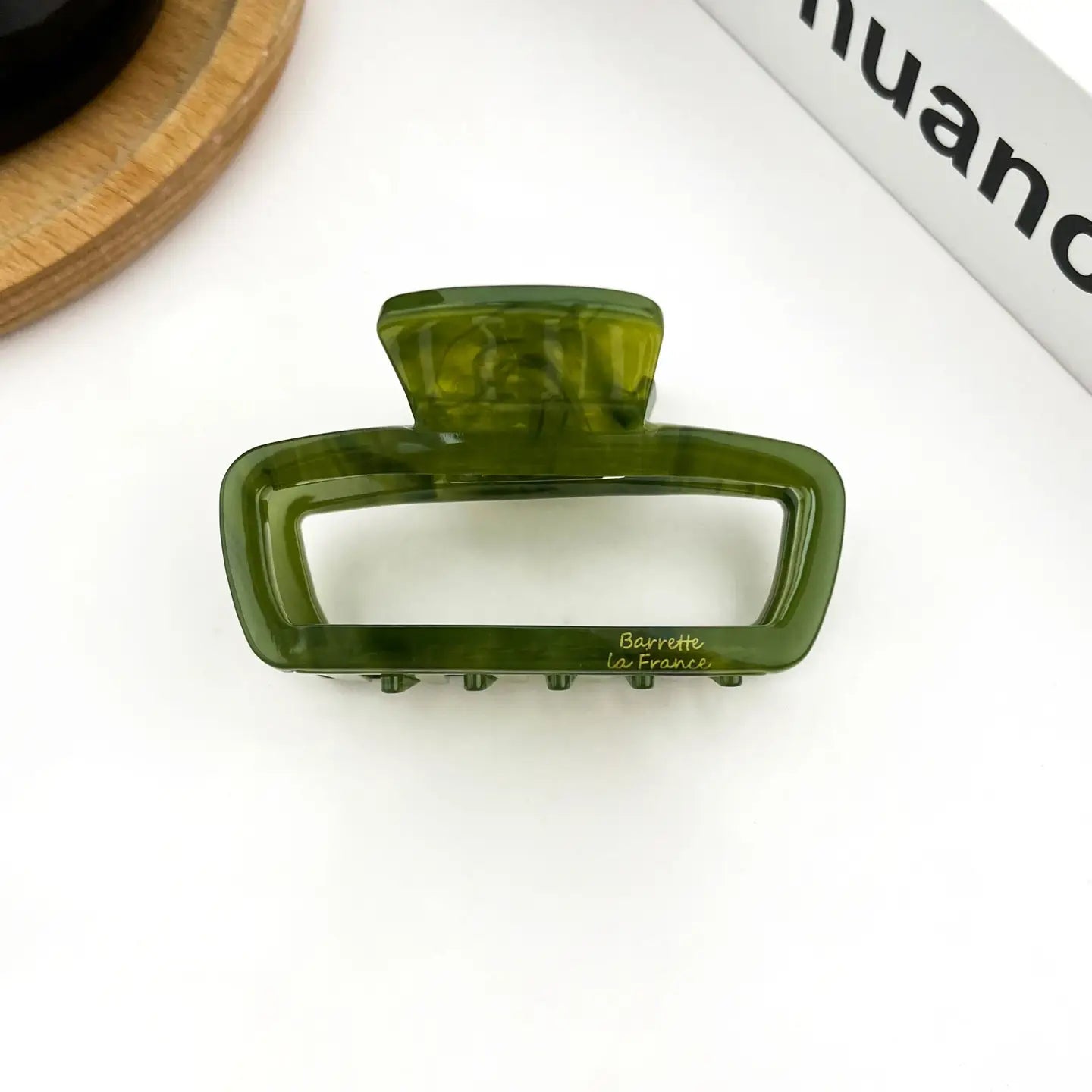 Rectangle Hollow Claw Clip- Green