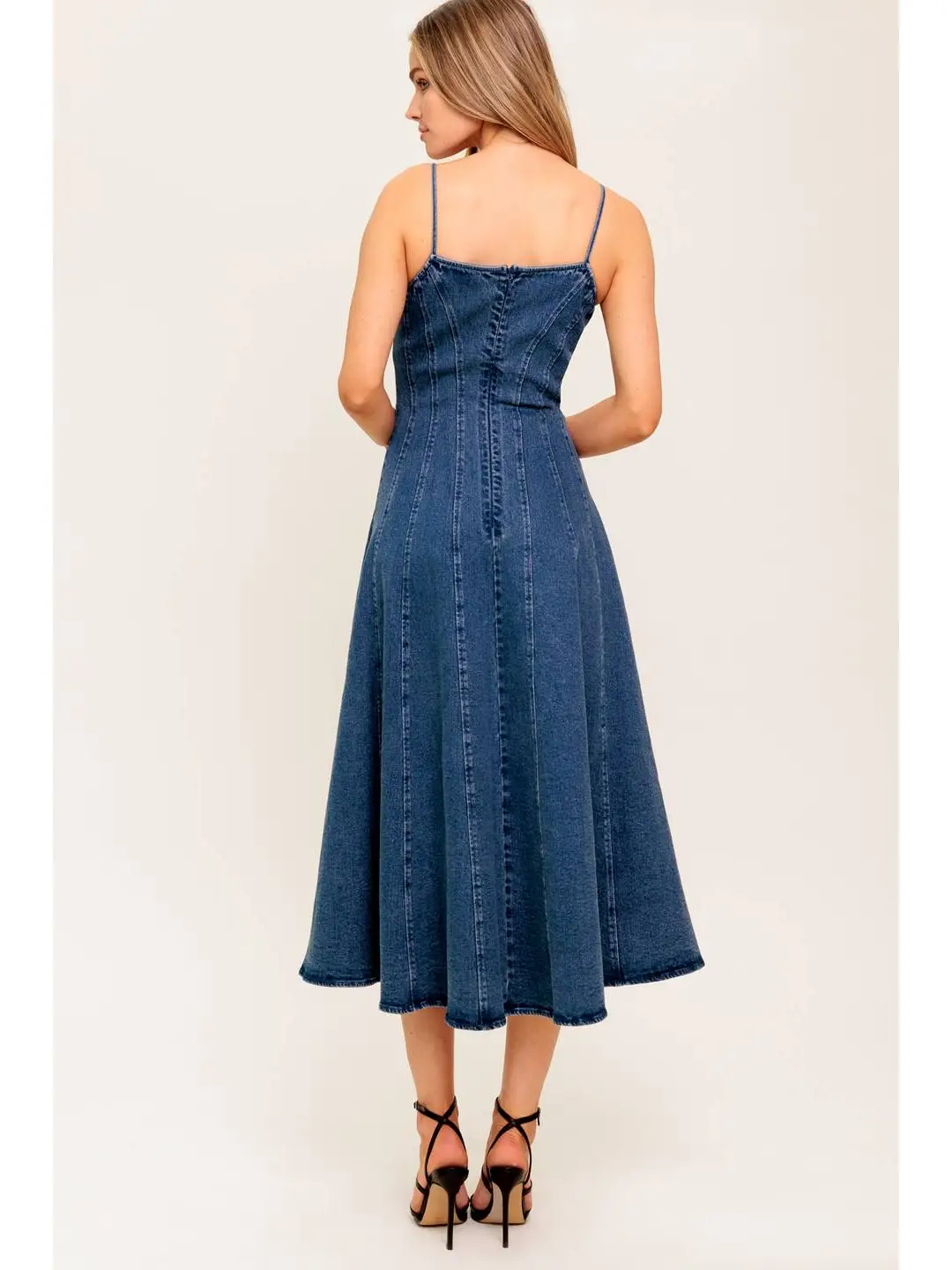 Washed Denim Midi Dress