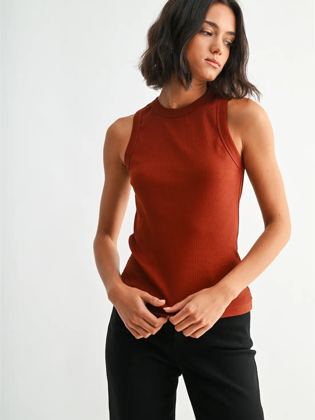 Brick Ribbed Tank Top