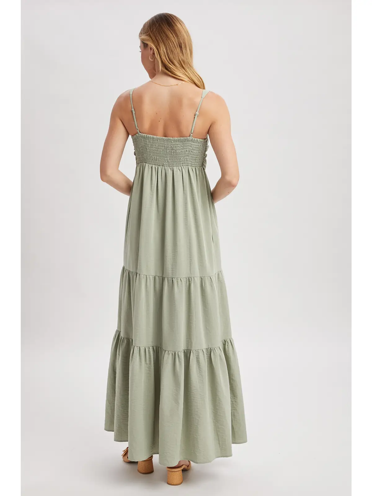 Self Front Tie Maxi Dress