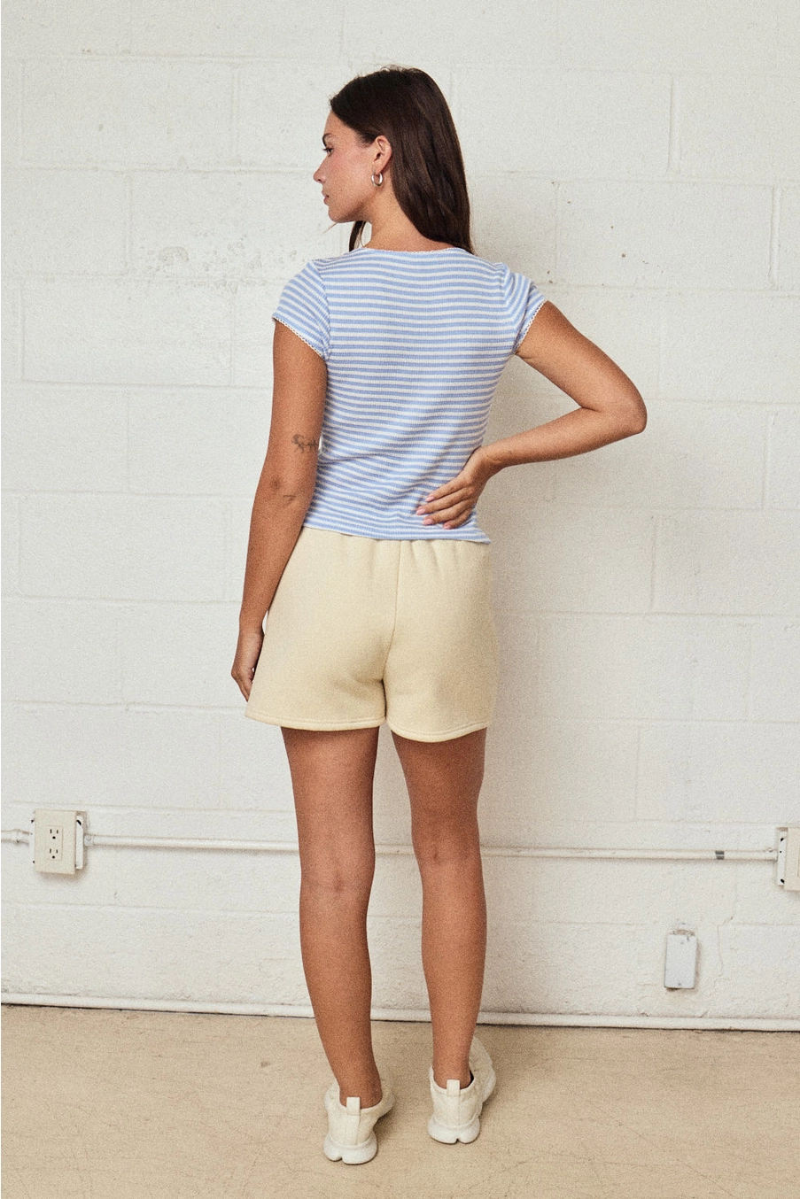 Striped Button Top