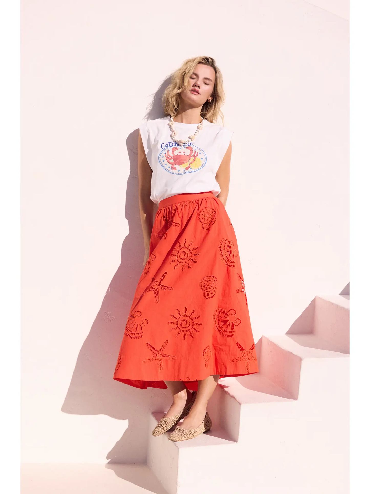 Seaside Embroidered Skirt