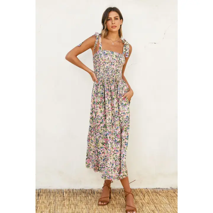 Morning Smocked Top Midi Dress