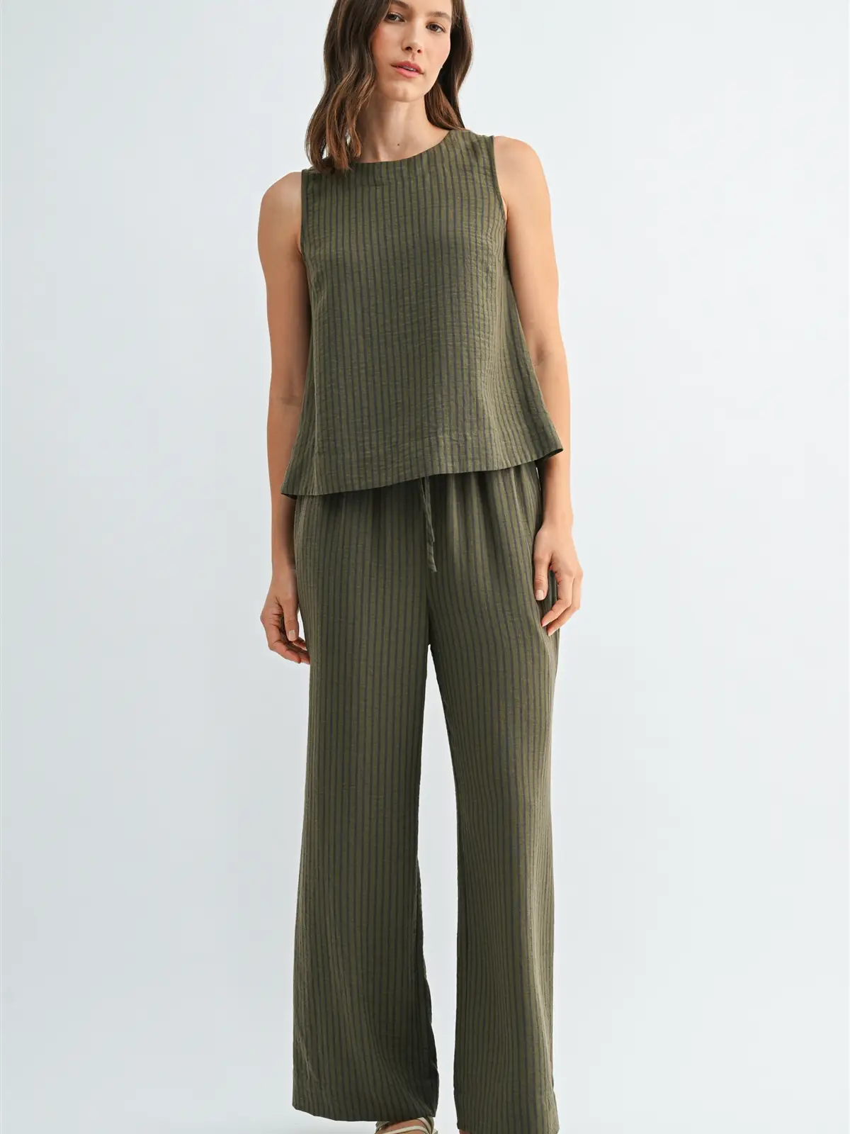 Tie Front Stripe Pants