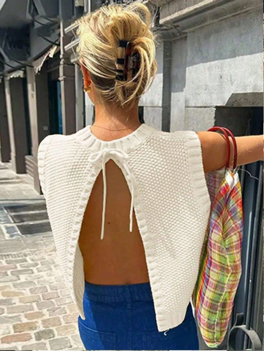 White Knit Top