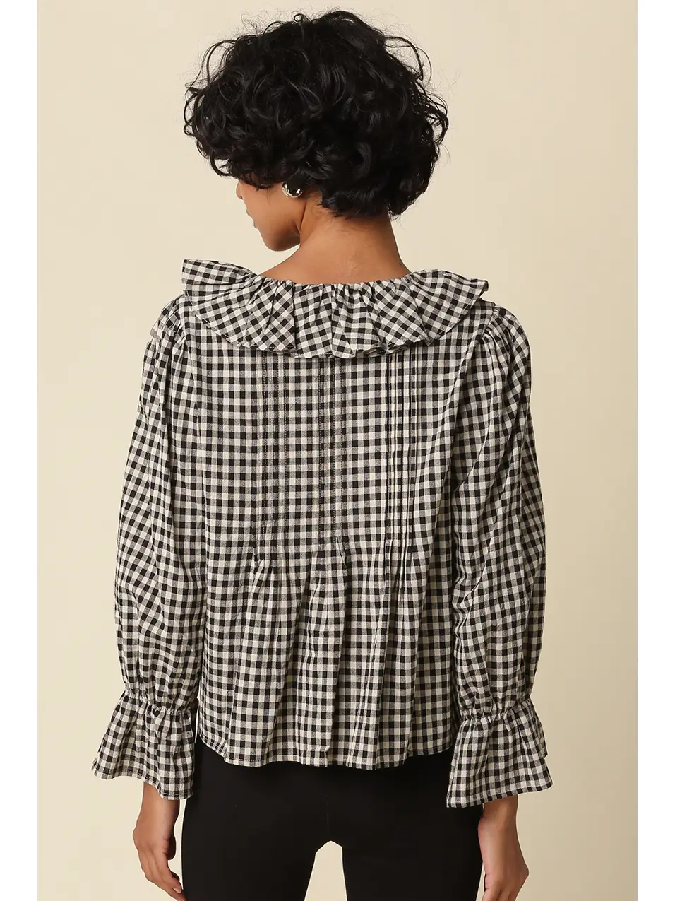 Hazel Gingham Ruffle Blouse