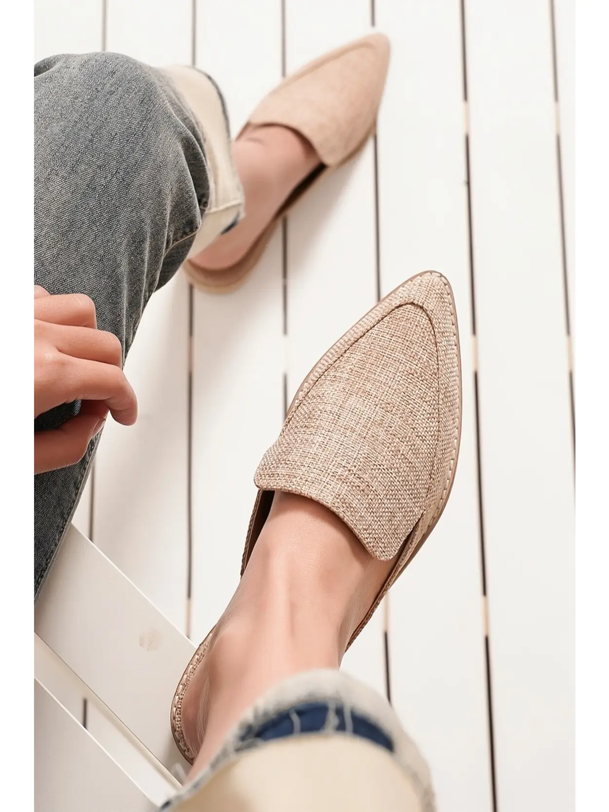 Textured Mule Loafers