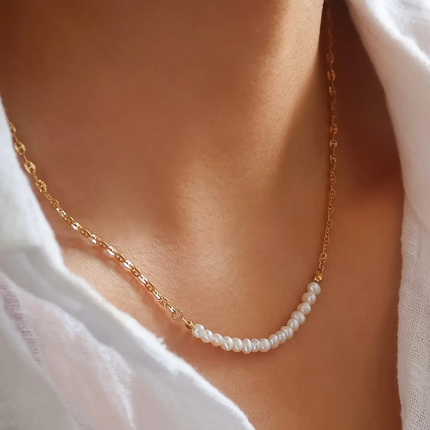 18K Gold plating Freshwater Pearl Necklace
