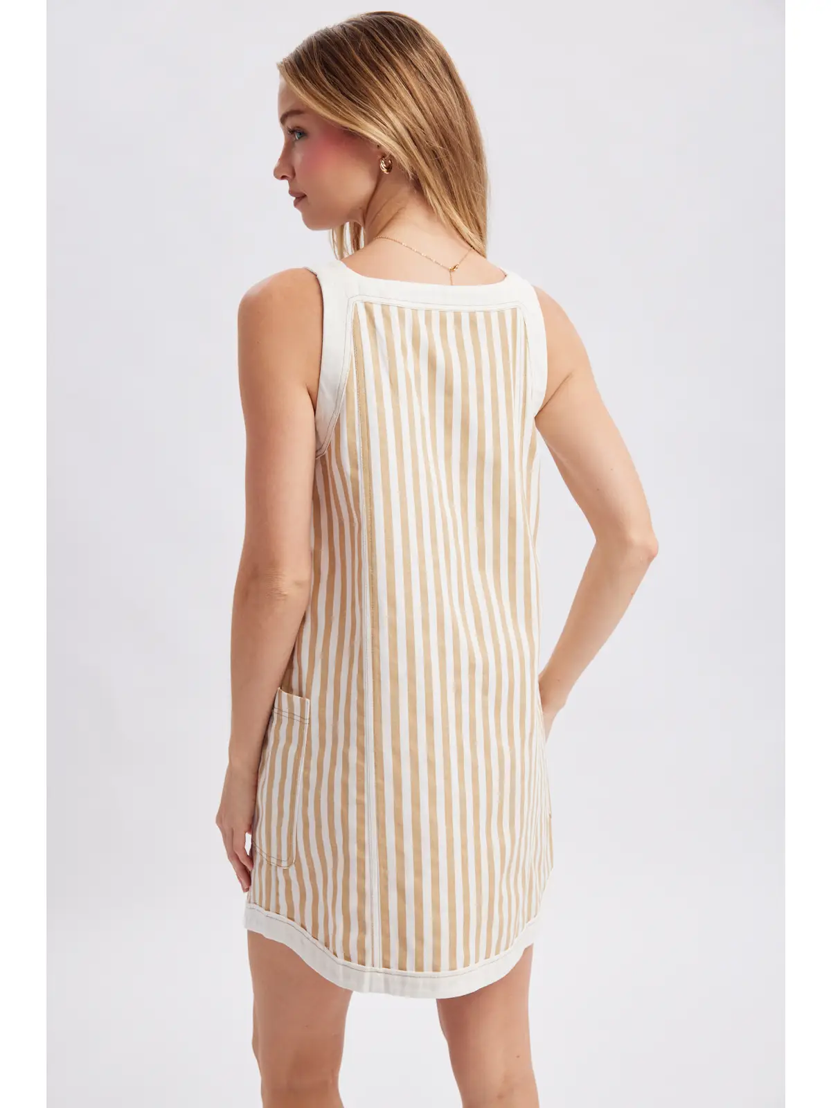 Striped Button-Up Mini Dress