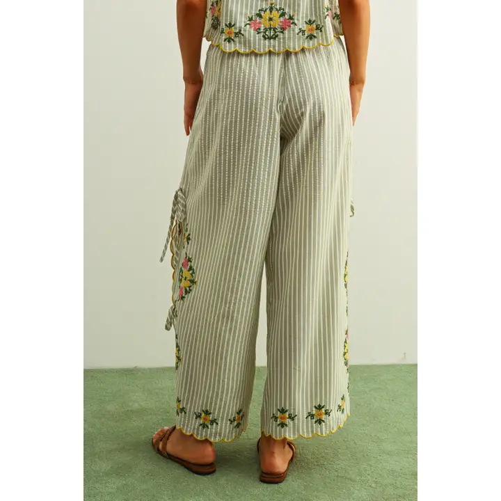 Sage Striped Pants