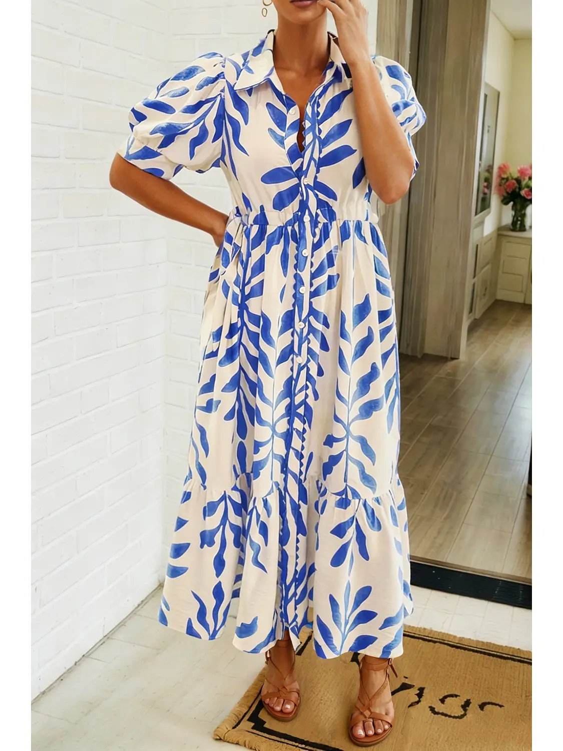 Leafy Side Tie Maxi