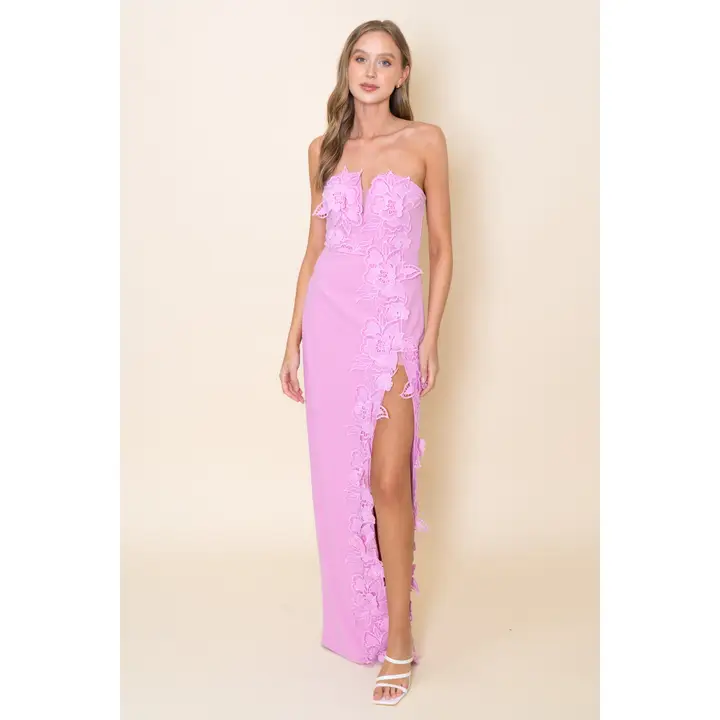 Purple Strapless Maxi