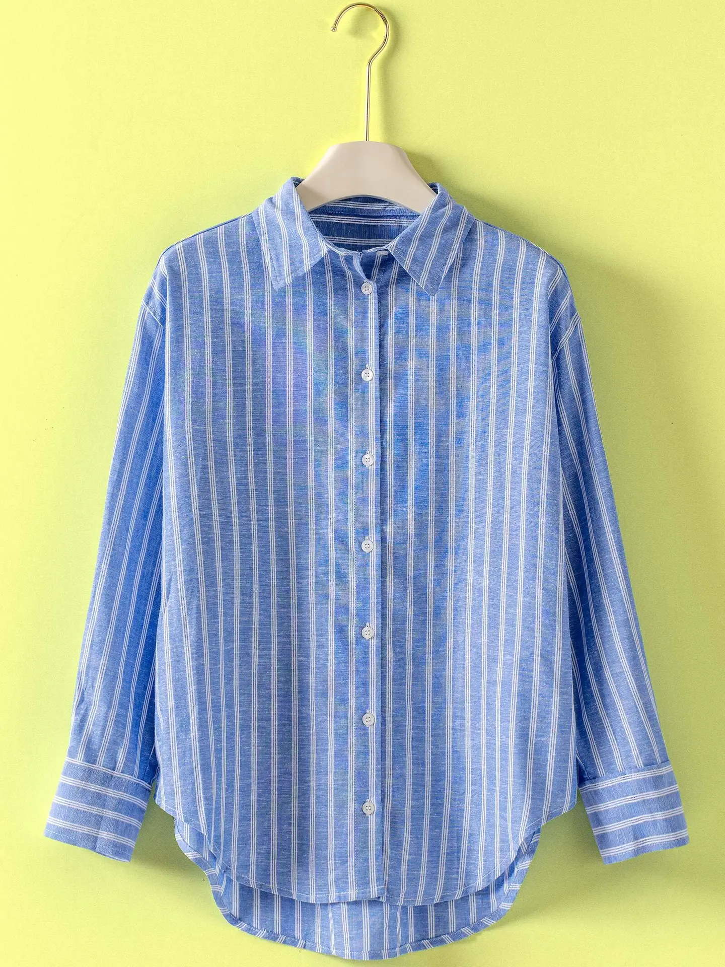 Linen Striped Button Up