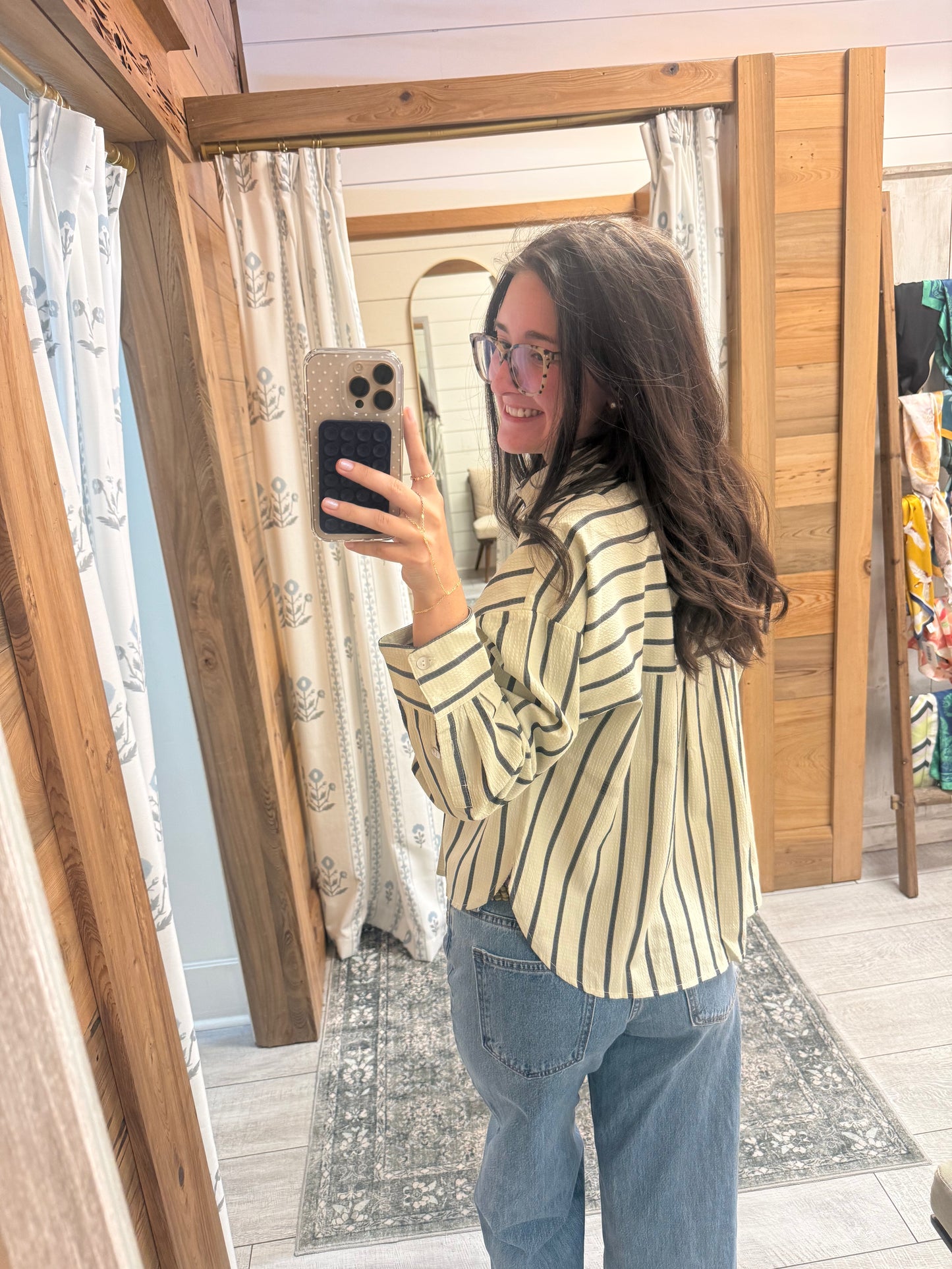 Sage Stripe Blouse