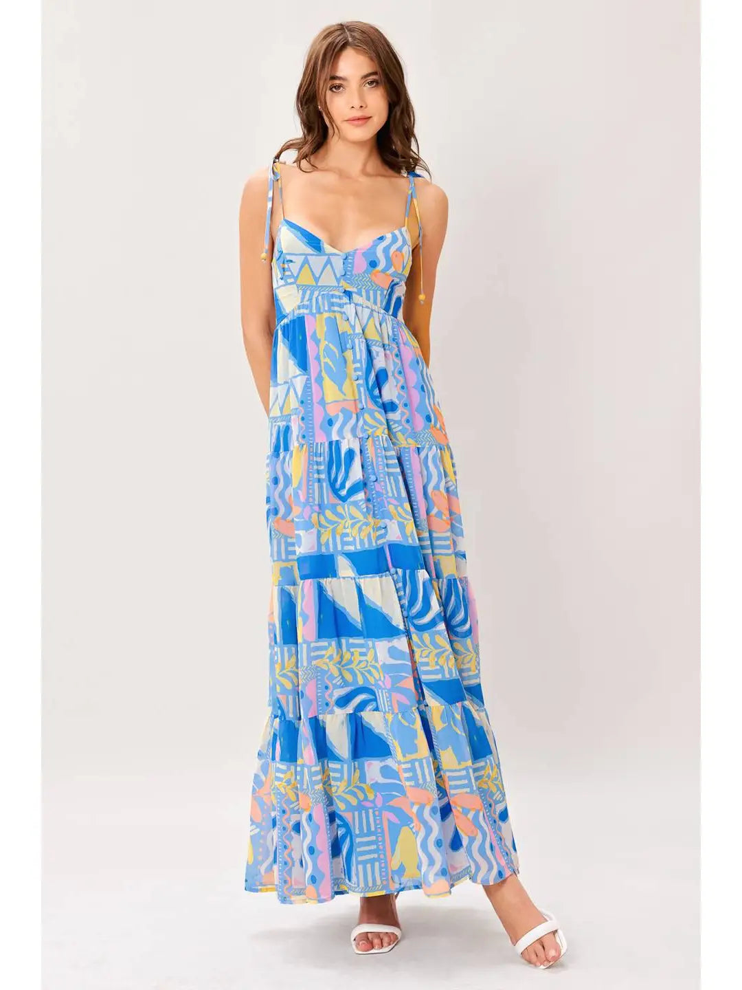 blake maxi dress Blue Printed collection:Luxury-Sneakers Core Colors:Emerald Green perfect for that next Azura Strapless Maxi Dress