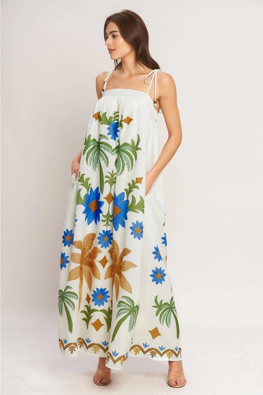 Printed Woven Maxi Dress