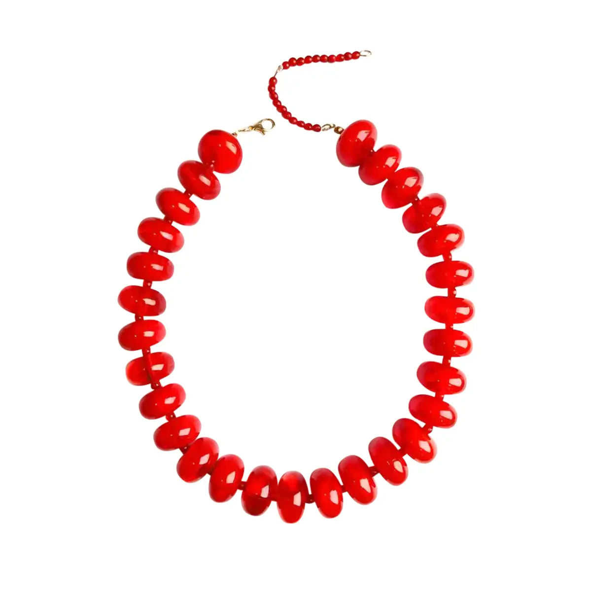 Bailey Chunky Beaded Necklace- Red