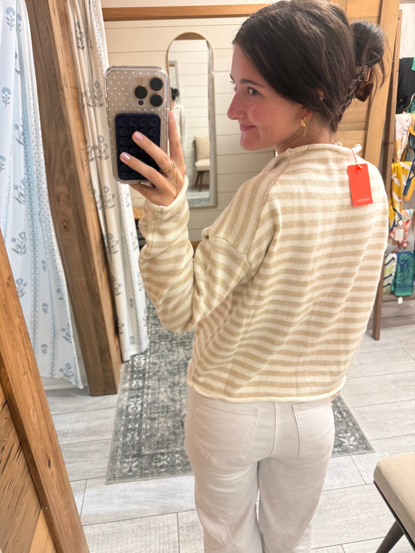 Oatmeal and White Cardigan