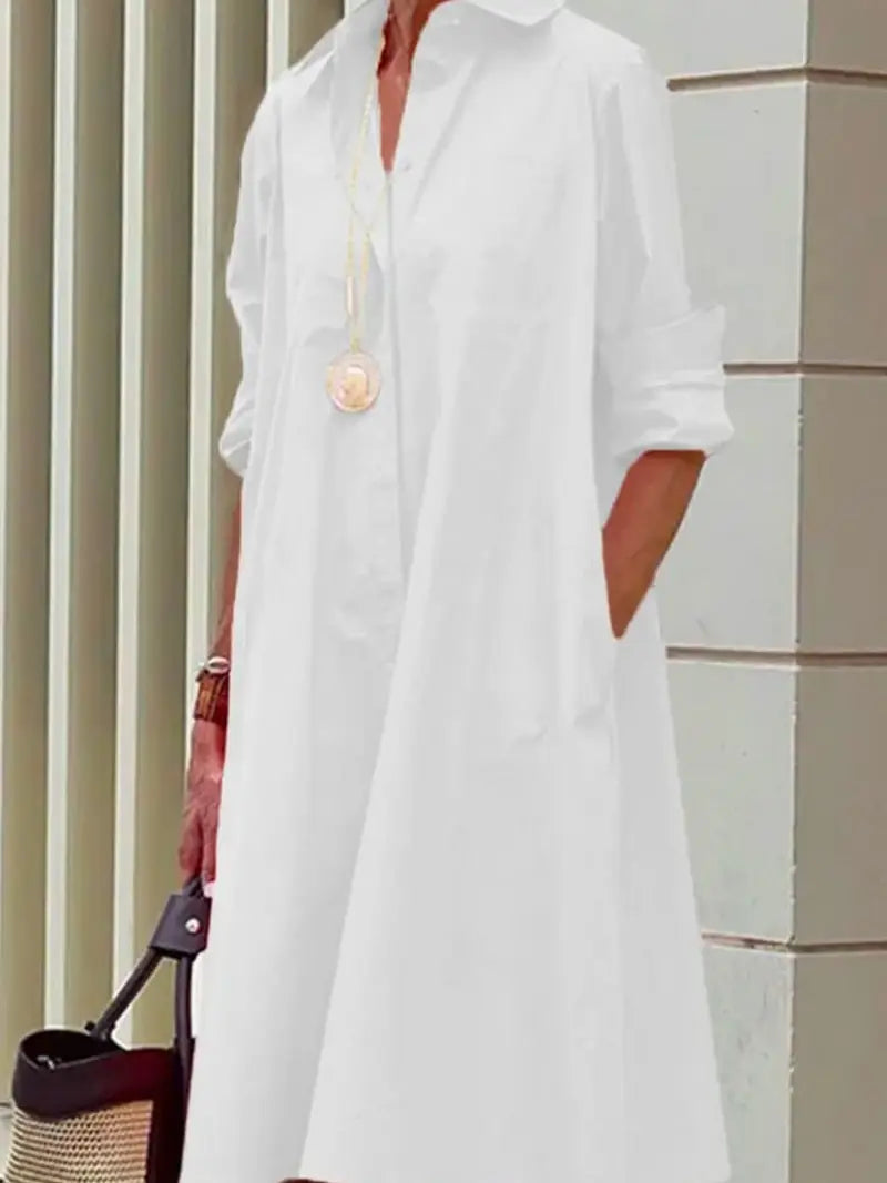 White Button Down Dress