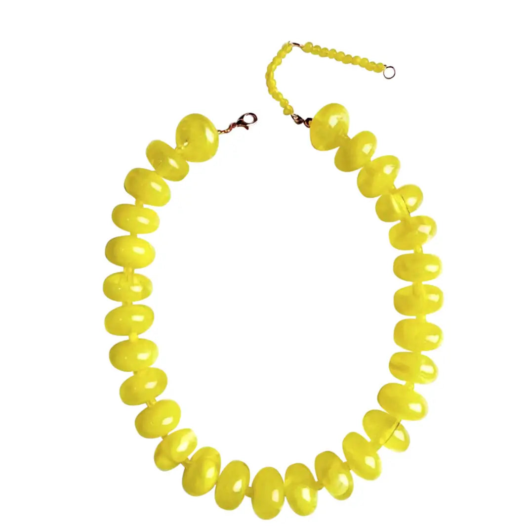 Bailey Chunky Beaded Necklace- Yellow