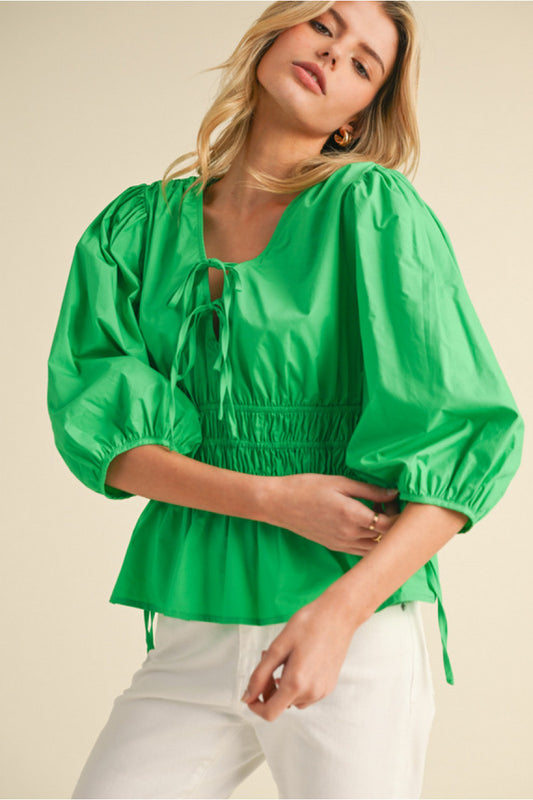 V-Neck Top Green