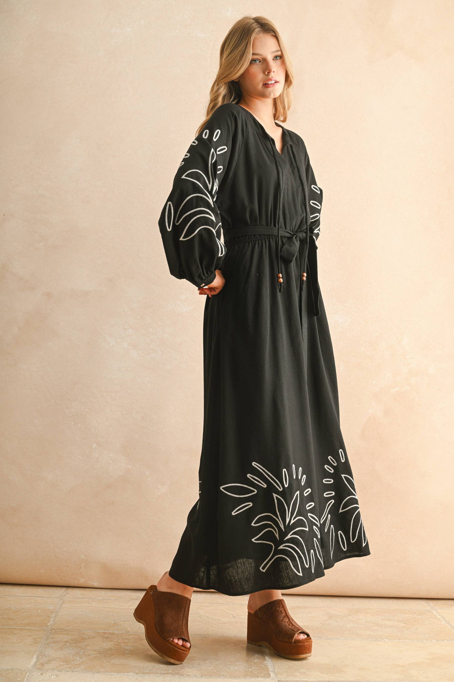 Patch Detail Long Dress