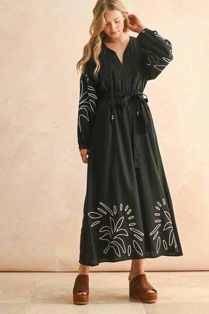 Patch Detail Long Dress