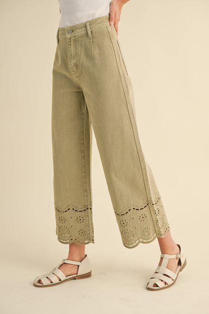 Embroidery Bottom Pants