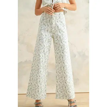 Floral Print Stretched Pants