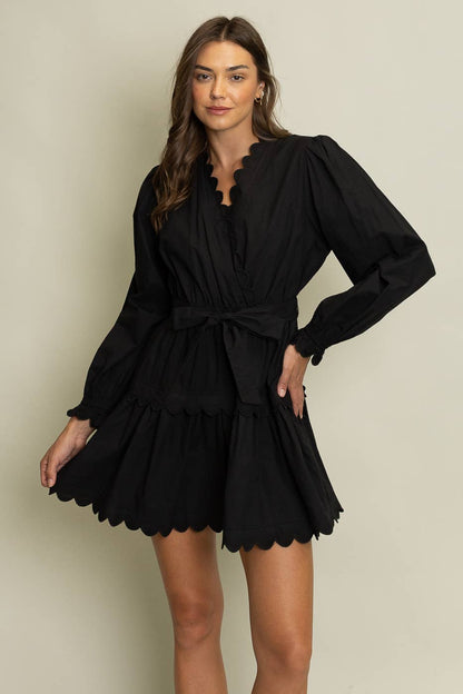 Scalloped Wrap Dress