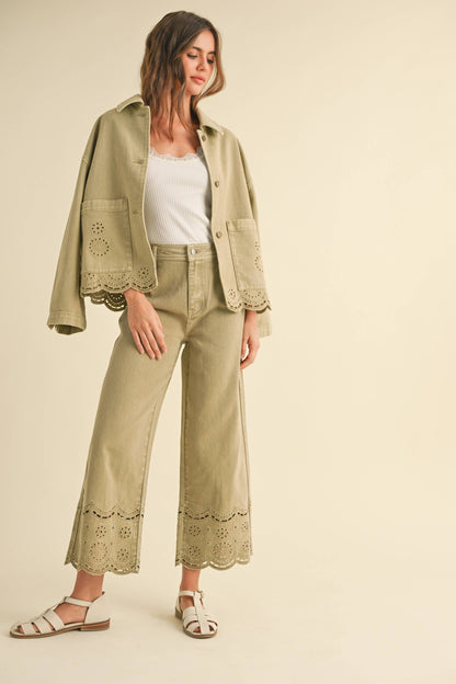 Embroidery Bottom Pants