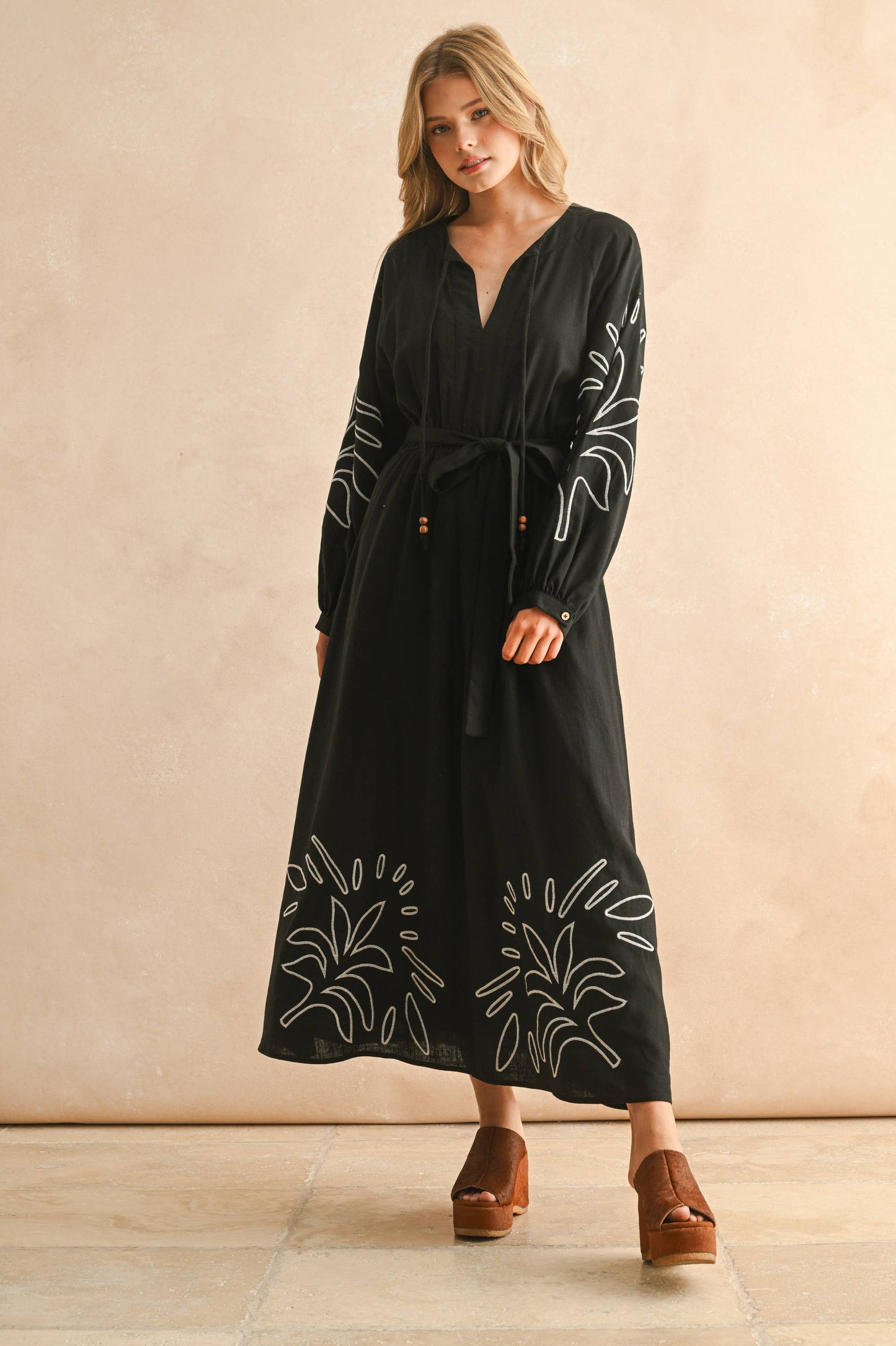 Patch Detail Long Dress